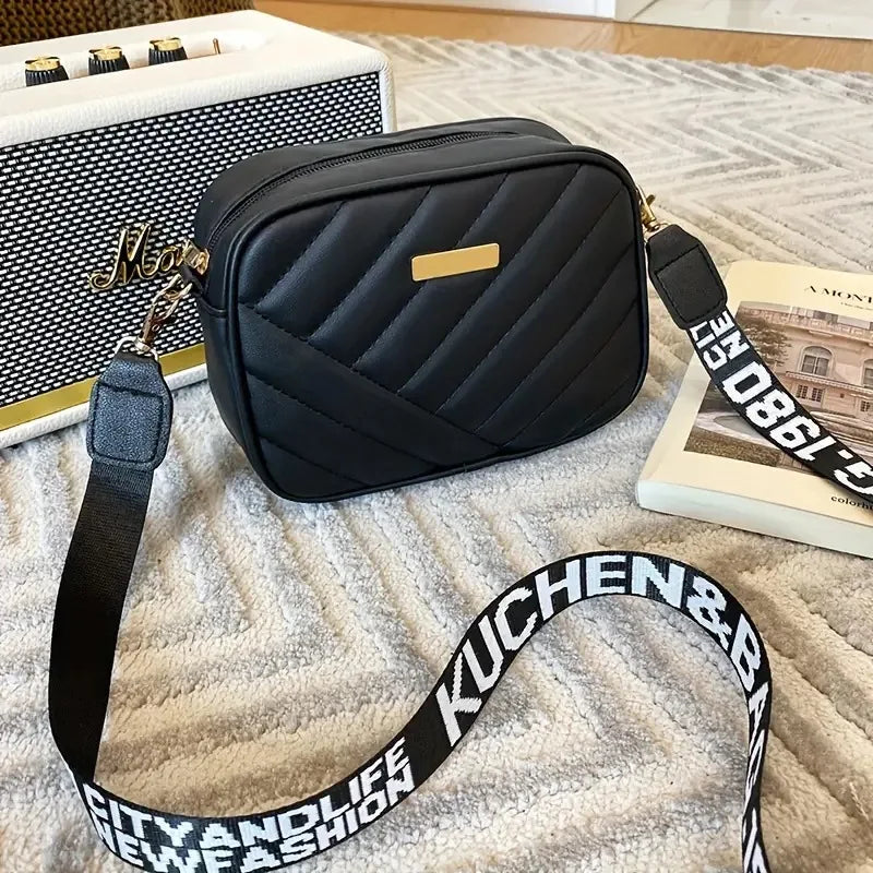 PU Camera Bag, Solid Color Ladies Bag, New Diamond Pattern Crossbody Bag for Women, Single Shoulder Mobile Phone Bag for Storage