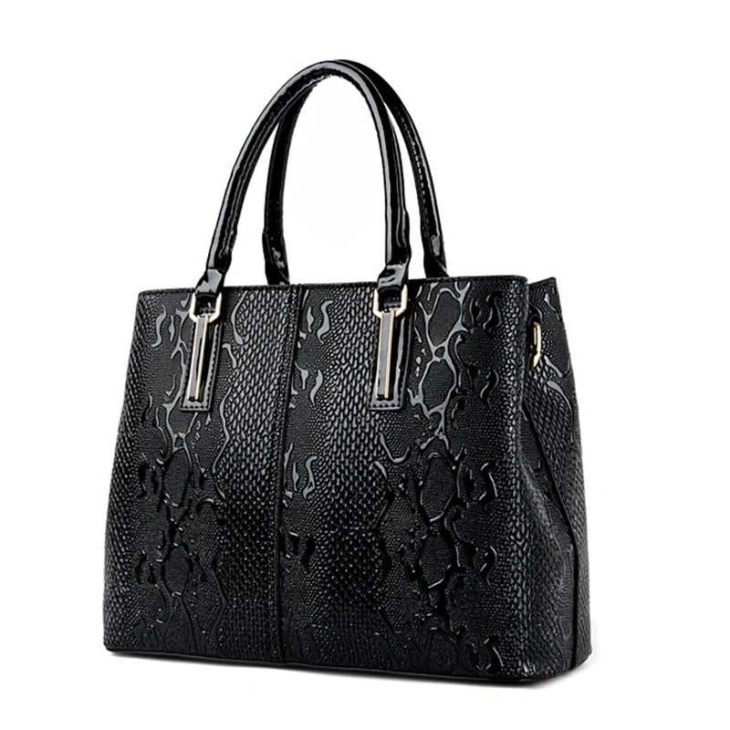 Fashion Patent Leather Shoulder Bag for Women, Luxury Handbags, Female Large Capacity Crossbody Bag ,Designer Handle Bag