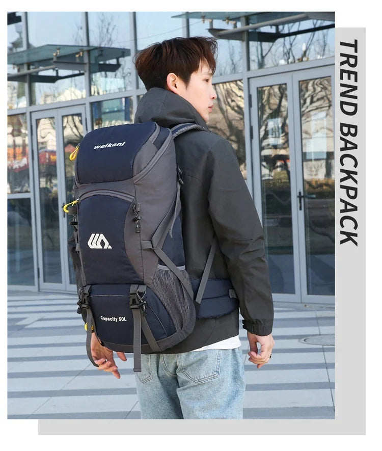 Outdoor sports backpack - hiking backpack 50L men's and women's hiking and camping bag travel backpack with dual shoulder straps