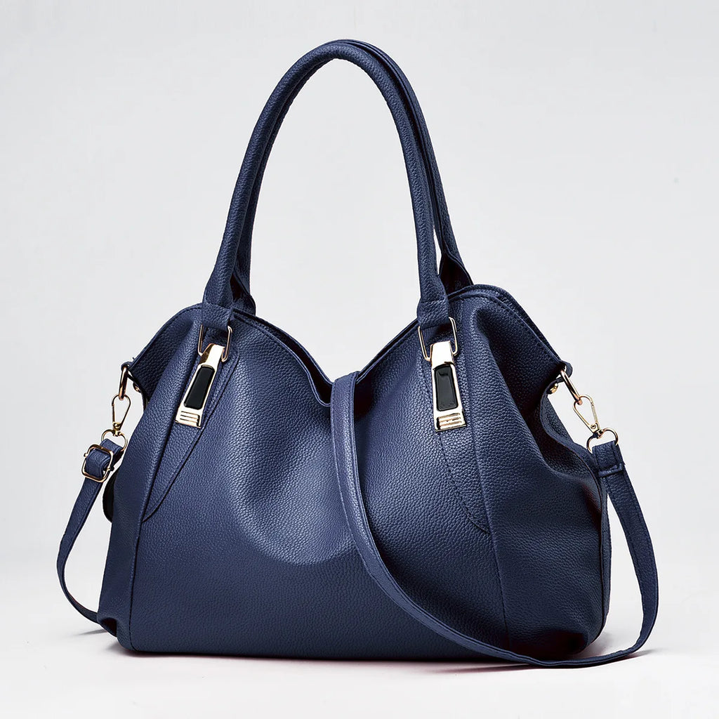 Casual and fashionable women's shoulder bag solid color soft large capacity handbag crossbody bag