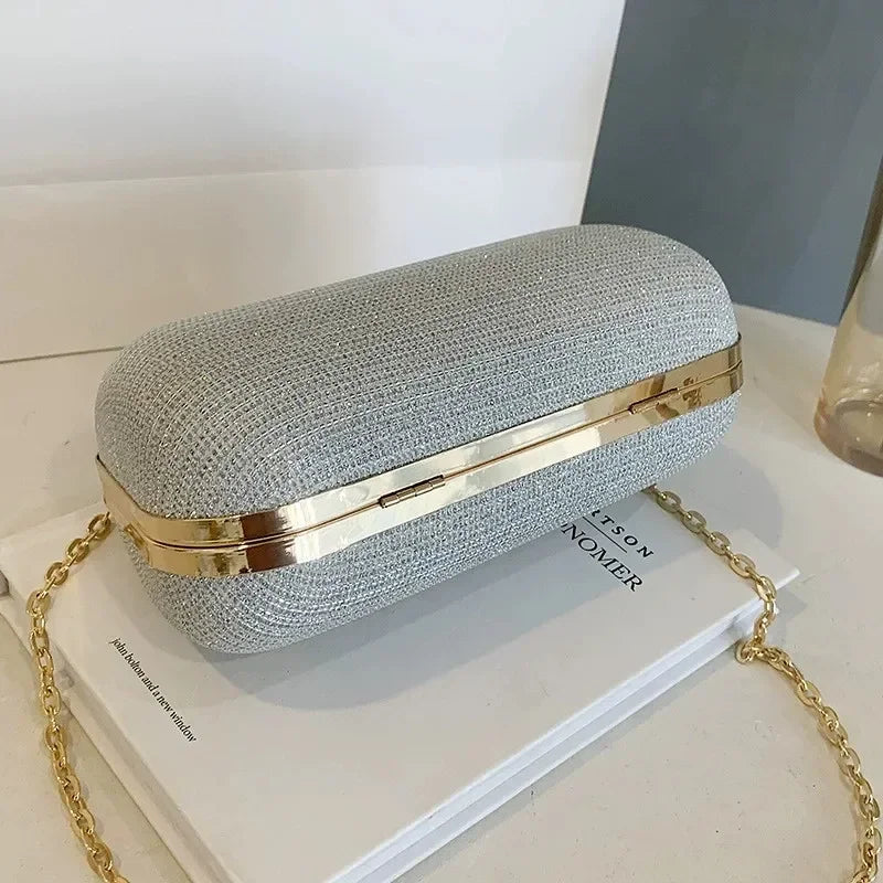 Shiny Mini Evening Bag, Rhinestone Chain Purse, Luxury Glitter Banquet Handbag, Perfect For Party, Wedding, Prom, Dinner/Banquet