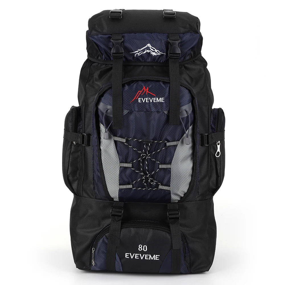 80L Climbing Backpack Large Capacity Fishing Backpack Adjustable Strap Mountain Climbing Rucksack for Outdoor Sports