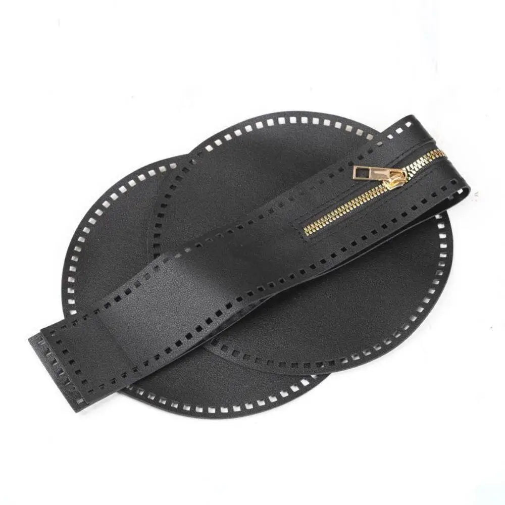 3Pcs/Set 17cm Round Base For Crochet Bags Solid Bottom For Knitted Bag DIY PU Leather Bottom For Bag Handmade Bottom With Holes