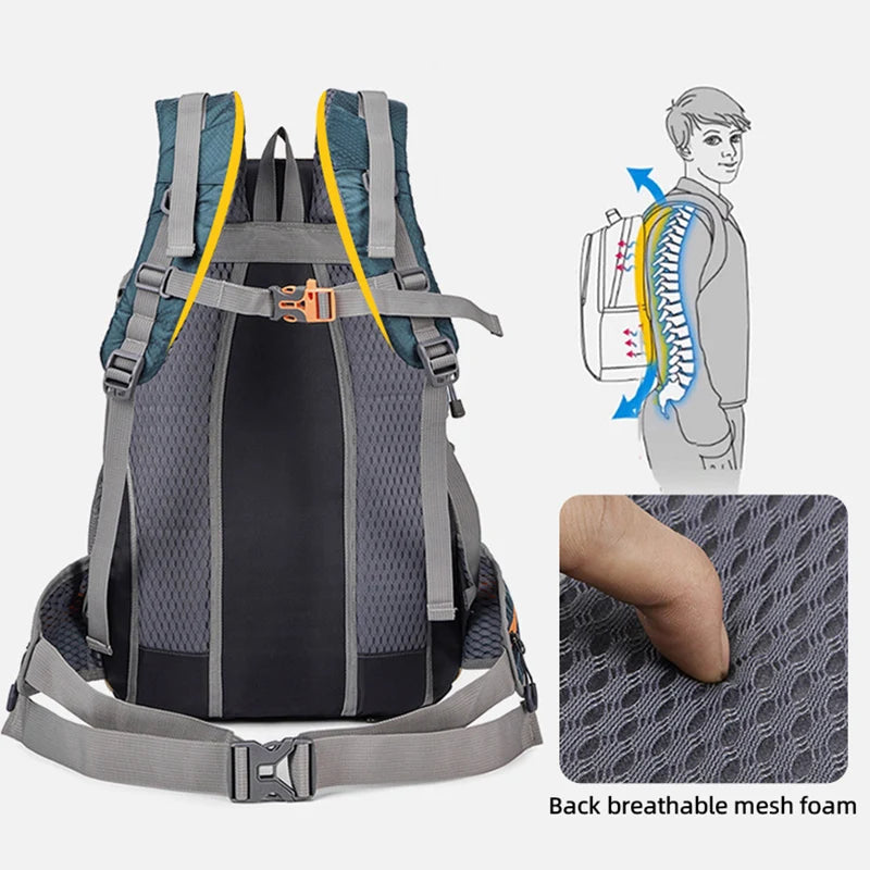 Climbing Camping Backpack Sports Travel Duffel Bag for Men Women with Shoes Outdoor Hikking Cycling Rucksack Luggage Storage Bag