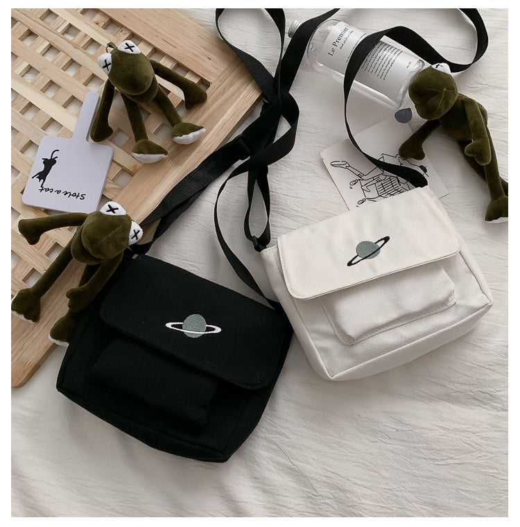 Casual Collage Student Messenger Bag Women Small Bag Canvas Shoulder Bag For Women Print Crossbody Bags Bolsas Sac