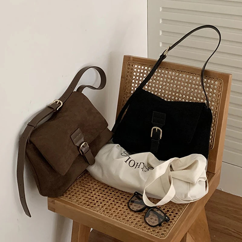 Matte Leather Large Capacity Handbag Female Underarm Shoulder Bag Fashion Messenger Crossbody Bags for Women Luxury Design Totes