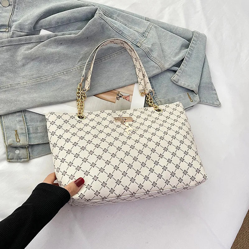 2024 Autumn and Winter New Presbyopic Handbag Shoulder Bag Large Capacity Tote Bag Women's Bag