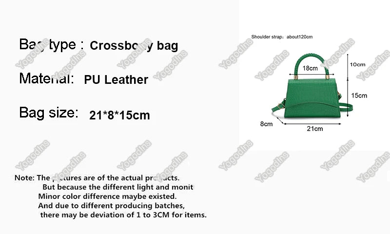 Retro Women Bag Western Style Shoulder Bag Handbag Korean Version Crocodile Pattern Small Square Bag Fashion And Simple Crossbod