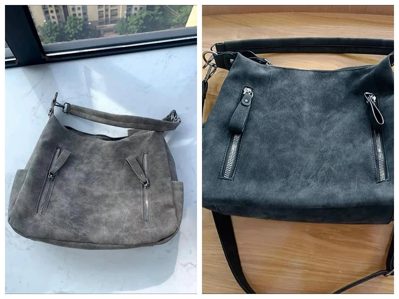 Designer Leather Female Side Bags Retro Shoulder Bag for Women Handbag Casual Ladies Large Capacity Tote Bag