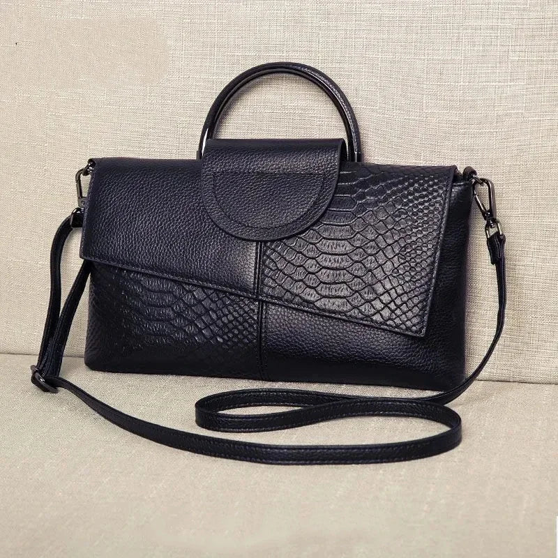Stylish PU Synthetic Leather Women's Shoulder Crossbody Bag Fashion Casual Dinner Wedding Alligator Pattern Flap Handbag Purse