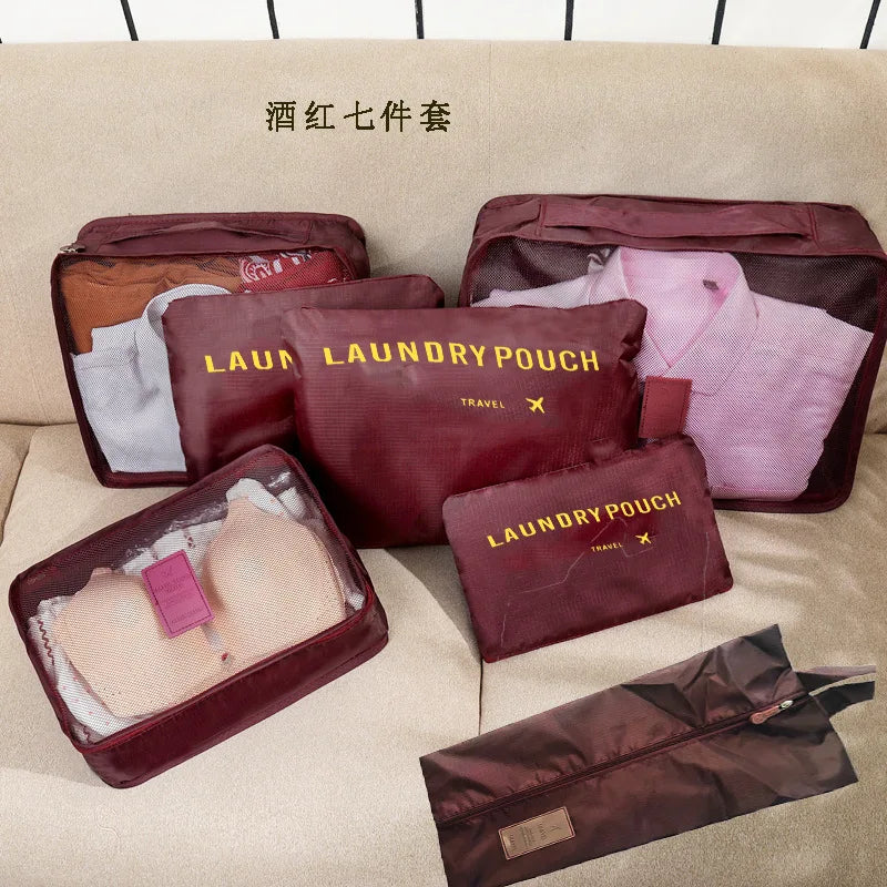 6-piece Large Size Travel Organizer Portable Suitcase Organizer Clothes Shoes Makeup Bag Luggage Organizer Travel Storage Bag