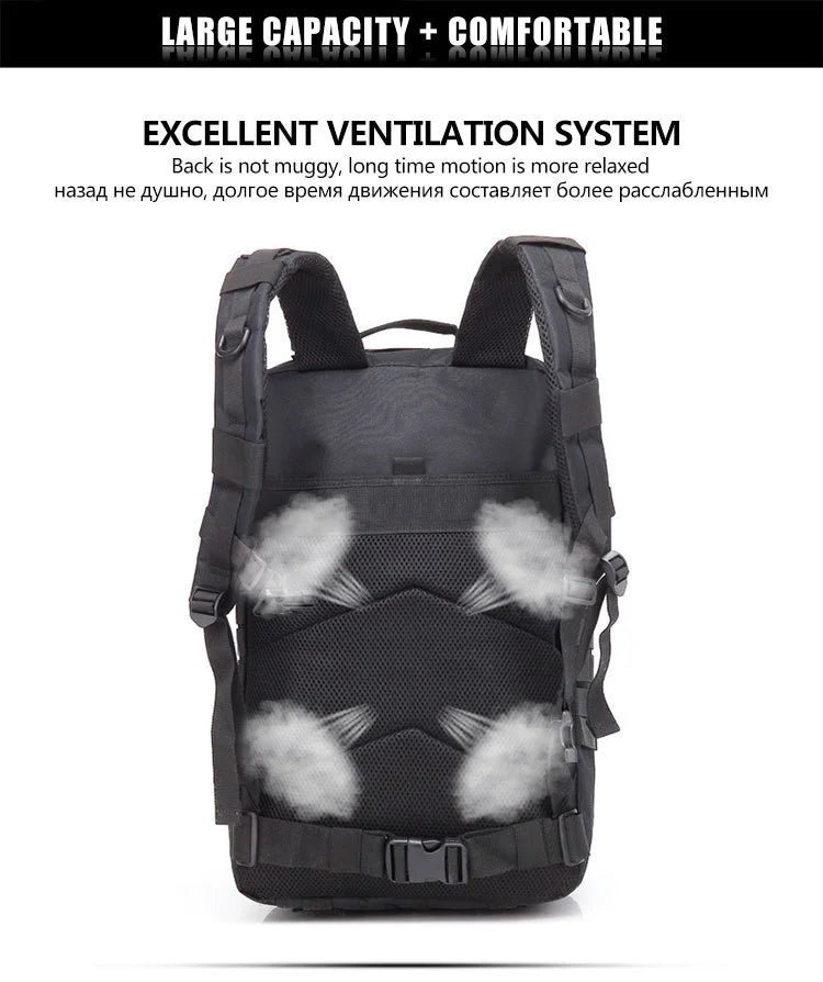 50L Man Tactical Backpacks Survival Traveling Bags Hking Outdoor 3P Assault Pack EDC Molle Pack For Trekking Hunting Bag
