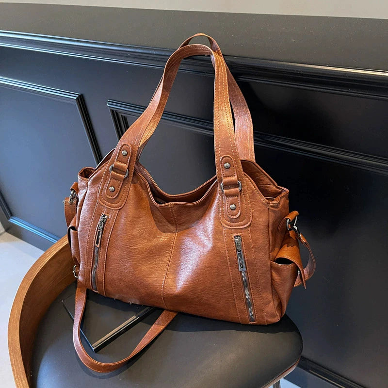 Soft Interior Compartment Shoulder Bags High Quality Solid Colors Bags for Women Fashion Zipper PU Crossbody Handbags