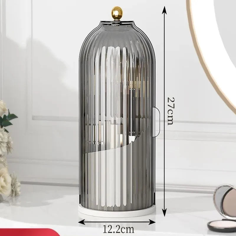 360° rotary makeup brush holder with cover Luxury cosmetics lipstick eyebrow pencil holder eye shadow storage box