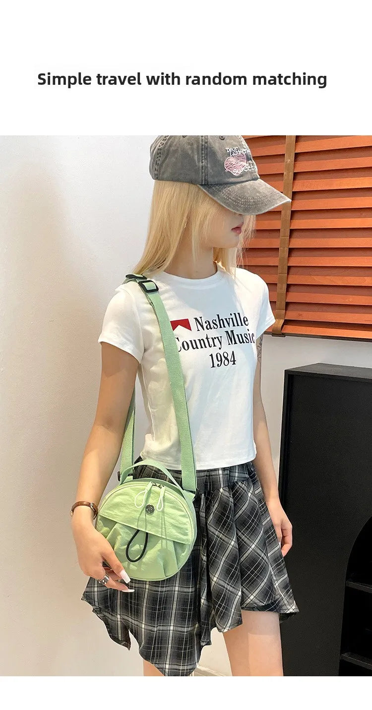 Thickened Waterproof Round Handbag, Single Shoulder Messenger Bag, Versatile Fashion Cross Body Phone Purse Pouch for Going Out