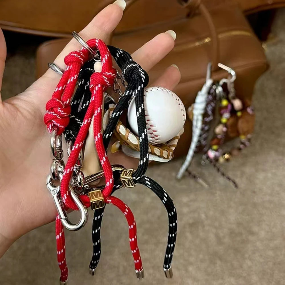 Hot Sale Fashion Women's Handbag Charms INS Braided Rope DIY Bag Pendant Keychain Colorful Rope Knot Design For Bags & Keys