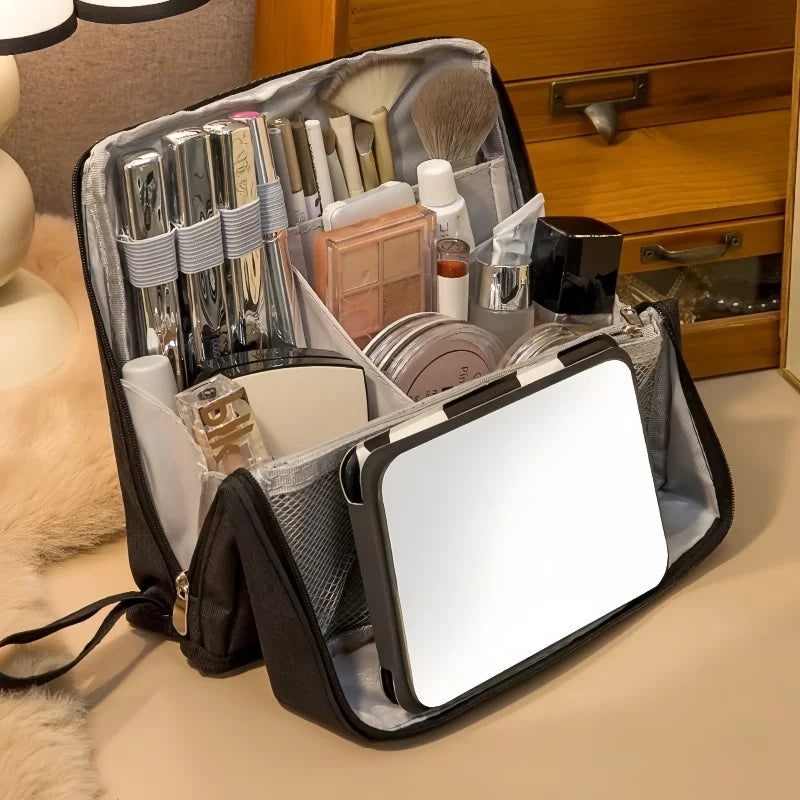 Large Capacity Travel Cosmetic Bag Multifunction Stand Upright Makeup Bag Women Toiletries Organizer Female Storage Make Up Case