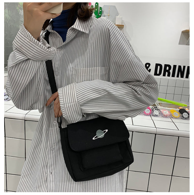 Casual Collage Student Messenger Bag Women Small Bag Canvas Shoulder Bag For Women Print Crossbody Bags Bolsas Sac