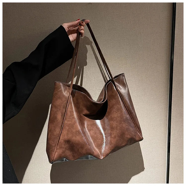 Retro PU Women's Handbag, Large Capacity Handbags Shoulder Bag, Street Leisure Shopping Tote Bag Bags, Suitable for Daily Use