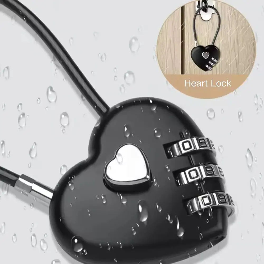 INS Korean Red Heart Lock Love Cable Code Padlock Keychain Y2K Bag Charms Bag Pendant Sweet Purse Accessories Harajuku Jewelry