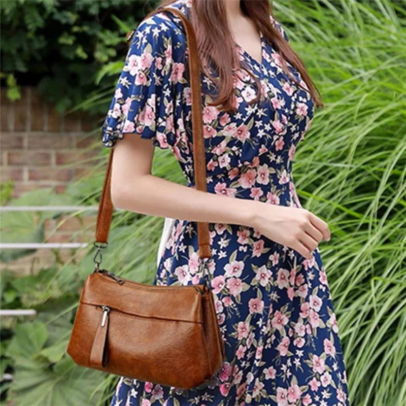 Elegant Women's Shoulder Bag with Unique Texture Design Stylish Soft  Leather Handbag with Zipper Pockets Everyday Crossbody Bag