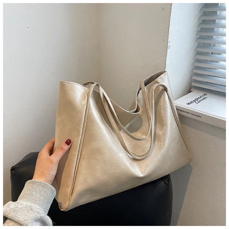 Retro PU Women's Handbag, Large Capacity Handbags Shoulder Bag, Street Leisure Shopping Tote Bag Bags, Suitable for Daily Use