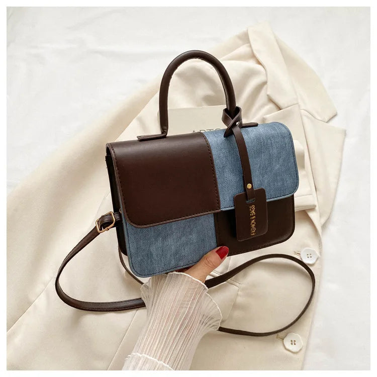 Fashionable PU Leather Handbag Women for Commuting, Stylish Single Color Blocking Handbags Shoulder Bag, Daily Outfit Tote Bag