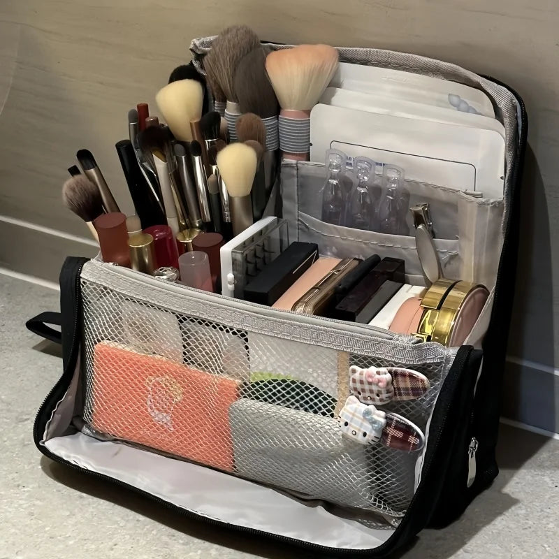 Large Capacity Travel Cosmetic Bag Multifunction Stand Upright Makeup Bag Women Toiletries Organizer Female Storage Make Up Case