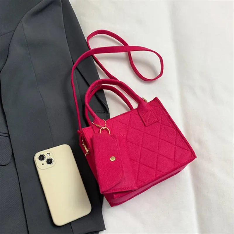 3pcs/set Embossed Women's Handbag Stylish Crossbody Bag Clutch and Wallet, Solid Color Square Shoulder Bag, Fabric for Daily Use
