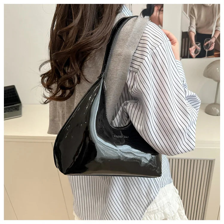 Solid Color Synthetic Leather Shoulder Underarm Bag, Retro Versatile Handbag Women Bag, Fashionable Daily Use Chic Handbag Purse
