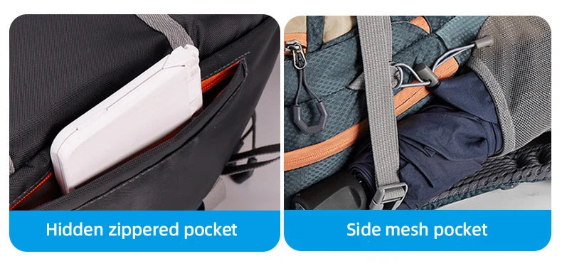 Climbing Camping Backpack Sports Travel Duffel Bag for Men Women with Shoes Outdoor Hikking Cycling Rucksack Luggage Storage Bag