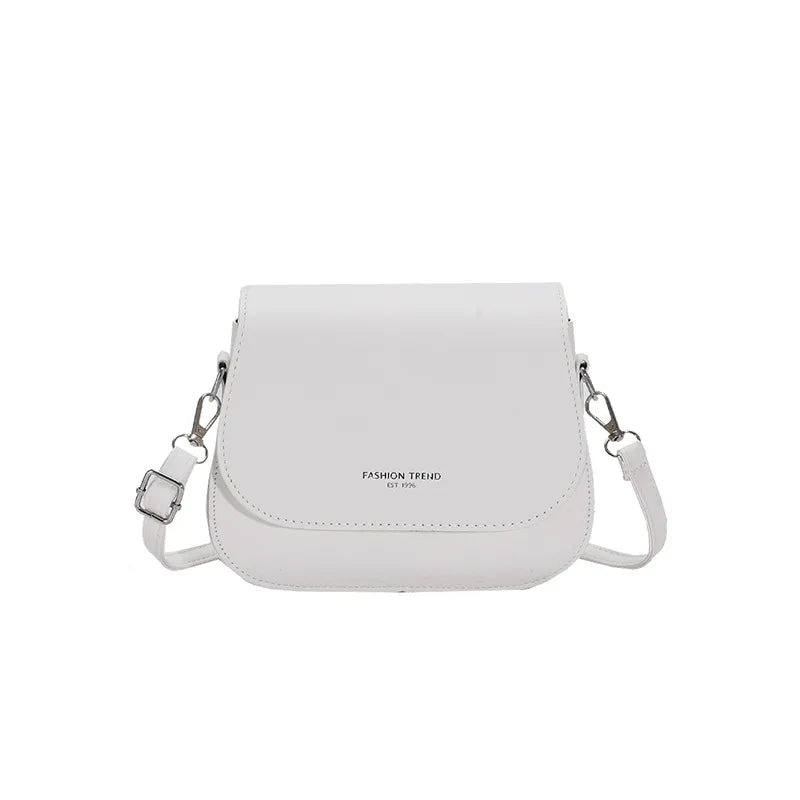 Fashion Flap Saddle Shoulder Bags for Women Solid Color Designer Messenger Handbags Purse Small Female Leather Crossbody Bag