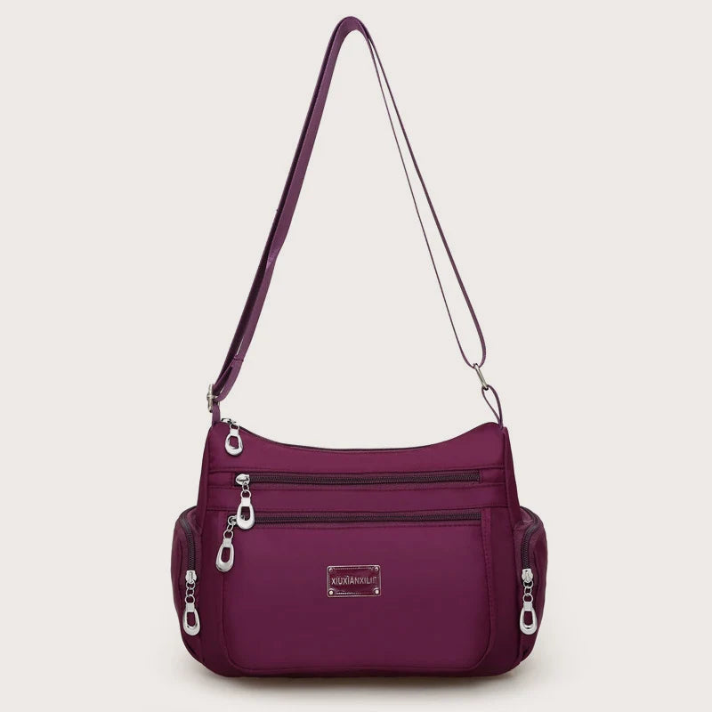 Multi-layer Nylon Shoulder Bag, Waterproof Multi-pocket Zipper Bag, Lady Messenger Bag ,Designer Crossbody Bag