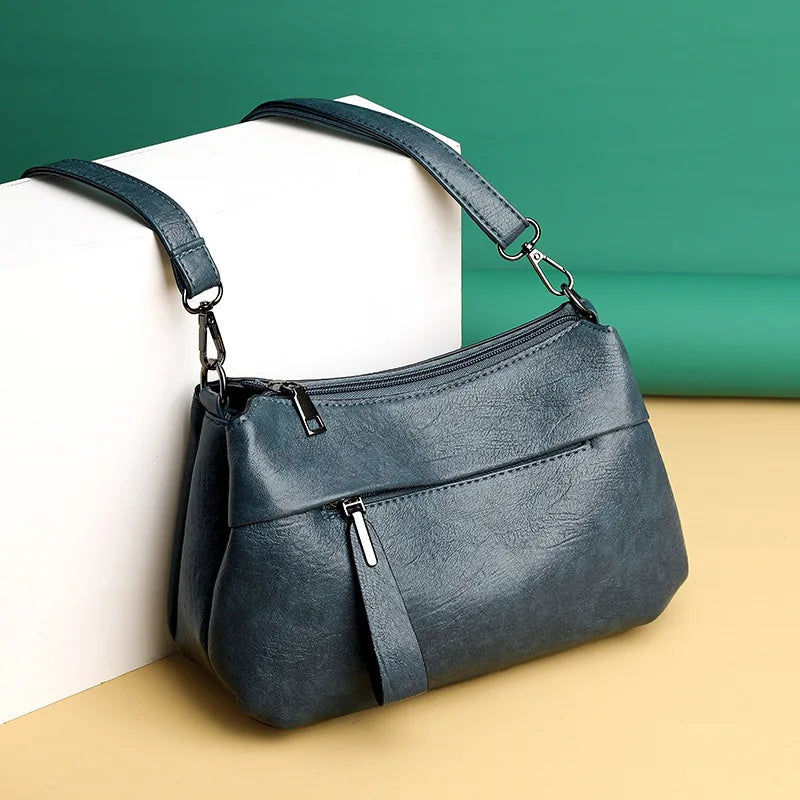 Elegant Women's Shoulder Bag with Unique Texture Design Stylish Soft  Leather Handbag with Zipper Pockets Everyday Crossbody Bag