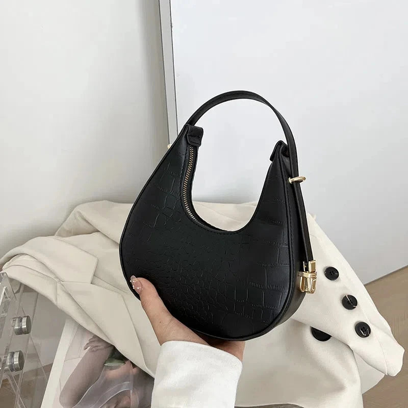 Luxury Design PU Leather Shoulder Hobo Bag Women Small Clutch Handbag Purse Female Underarm Bag Fashion Travel Shopper Totes