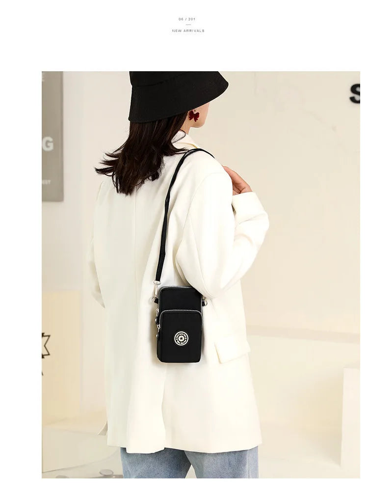 Sports Arm Bag, Women Mobile Phone Bag Running Messenger Purse Wallet, Women's Shoulder Cross Body Bags Multi Layer Zipper Pouch