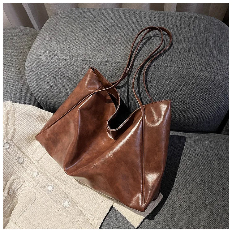 Retro PU Women's Handbag, Large Capacity Handbags Shoulder Bag, Street Leisure Shopping Tote Bag Bags, Suitable for Daily Use