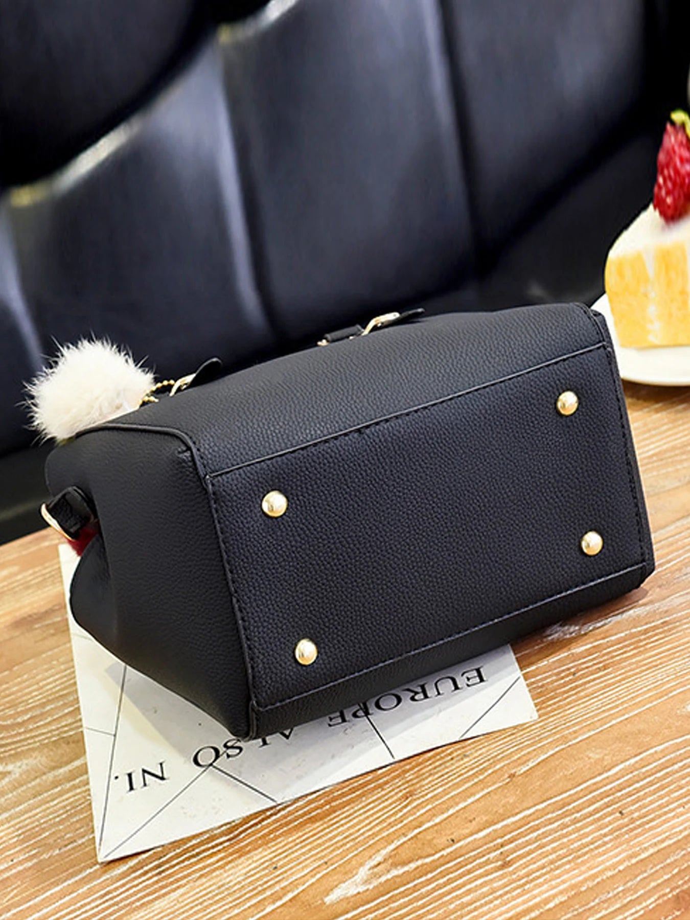 PU Leather Ladies HandBags Women Vintage Purse Plush Tassel Messenger Bags Tote Boston Shoulder Crossbody Bag