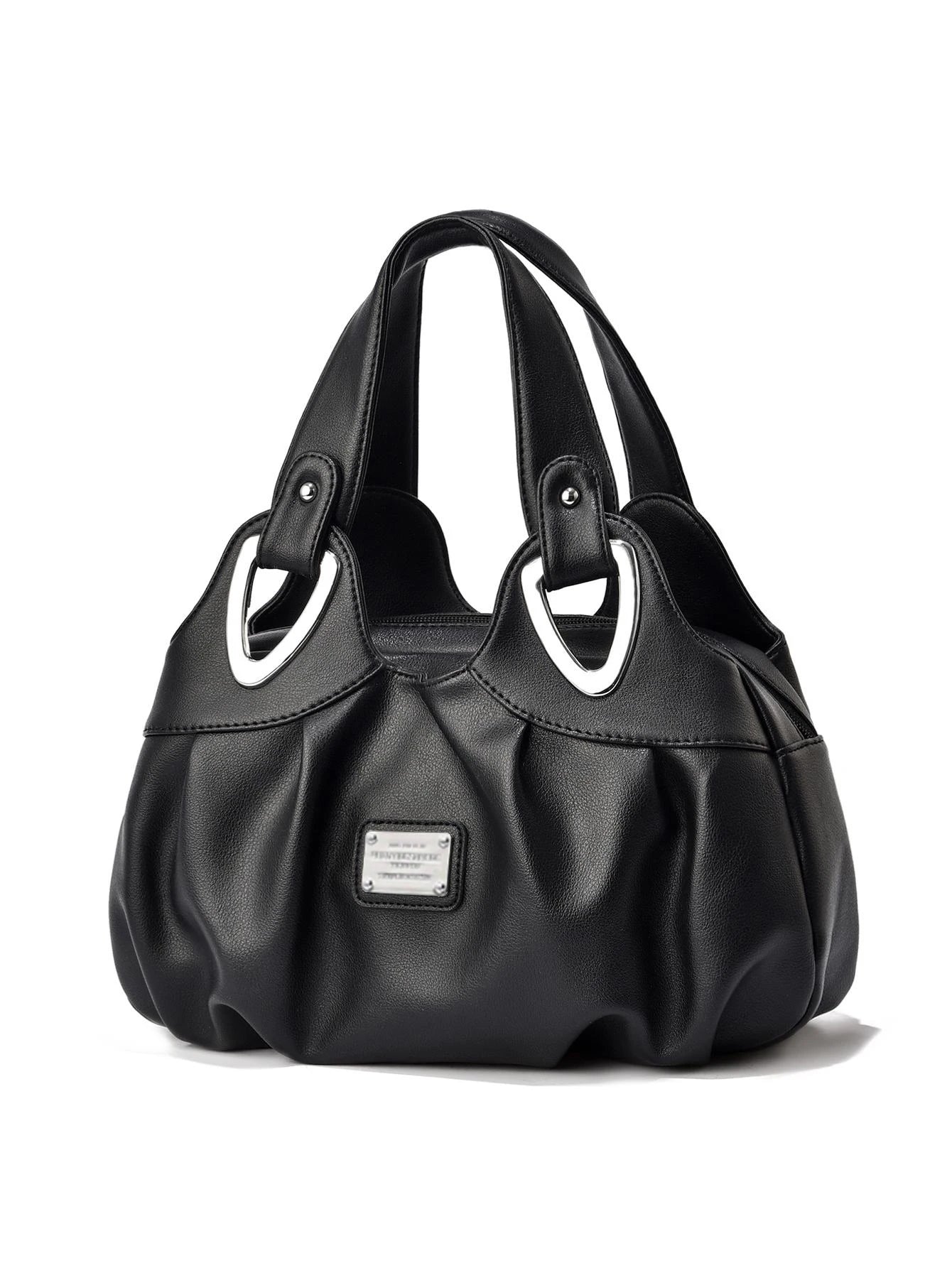 Fashionable and minimalist shoulder bag, solid color large capacity portable tote bag, essential for daily shopping