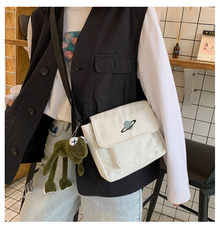 Casual Collage Student Messenger Bag Women Small Bag Canvas Shoulder Bag For Women Print Crossbody Bags Bolsas Sac
