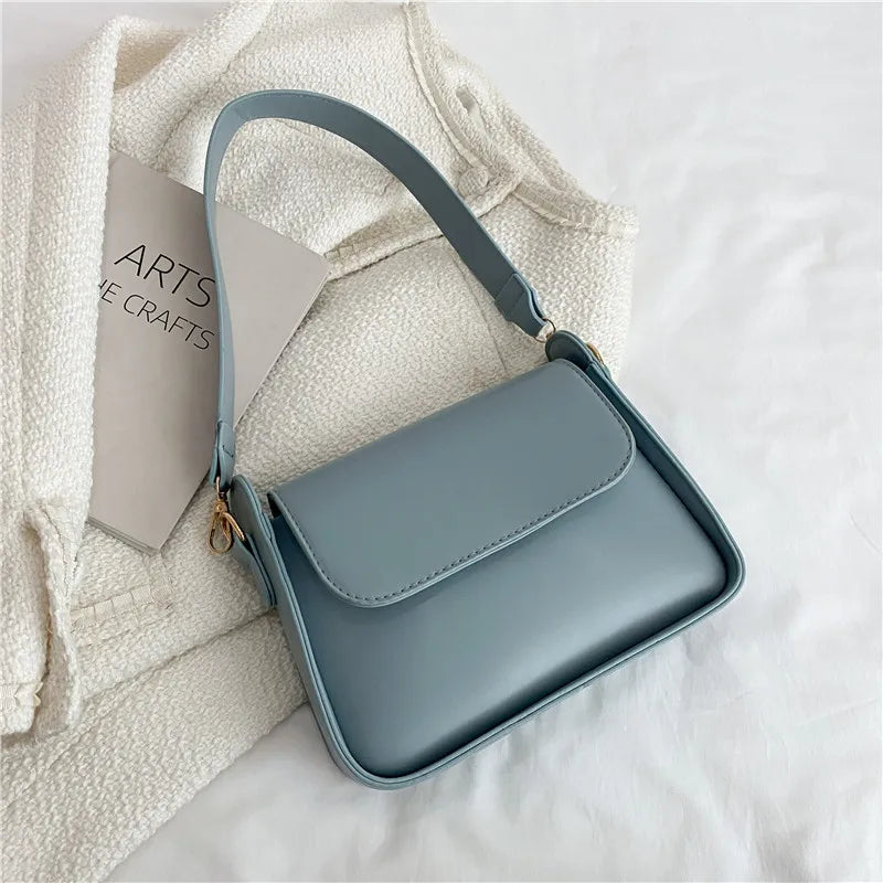 Trendy Fashion Flap Shoulder Bag For Women PU Leather Underarm Bags Designer Solid Color Armpit Handbag and Purse Girls Totes sa