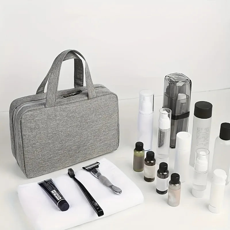 Travel Folding Wet and Dry Separation Toiletry Bag Cosmetic Organizer Bag  - Multi-Pocket Makeup Bag