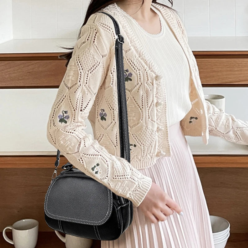 High Quality Fashionable Retro PU Leather Crossbody Bag Classic Small Shoulder Crossbody Bag Women's Luxurious Shell Handbags