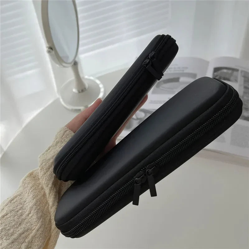 Black Cosmetic Storage Bags Waterproof Double Zipper Makeup Brushes Case Women Bag Portable Travel Brush Holder Pen case Box