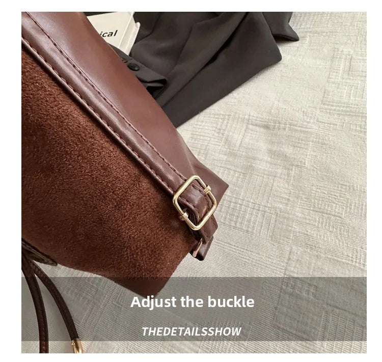 Large Capacity Bow Tie Backpack, New Retro Single Handbag Shoulder Messenger Bag, High Grade Matte Leather Tote Cross Body Bags