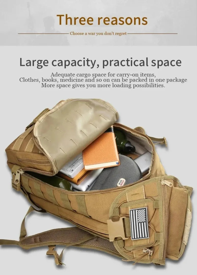 35L Men's Tactical Backpack Survival Hiking Backpack Multifunctional Outdoor Bag Travel Camping Sports Riding Travel Bag