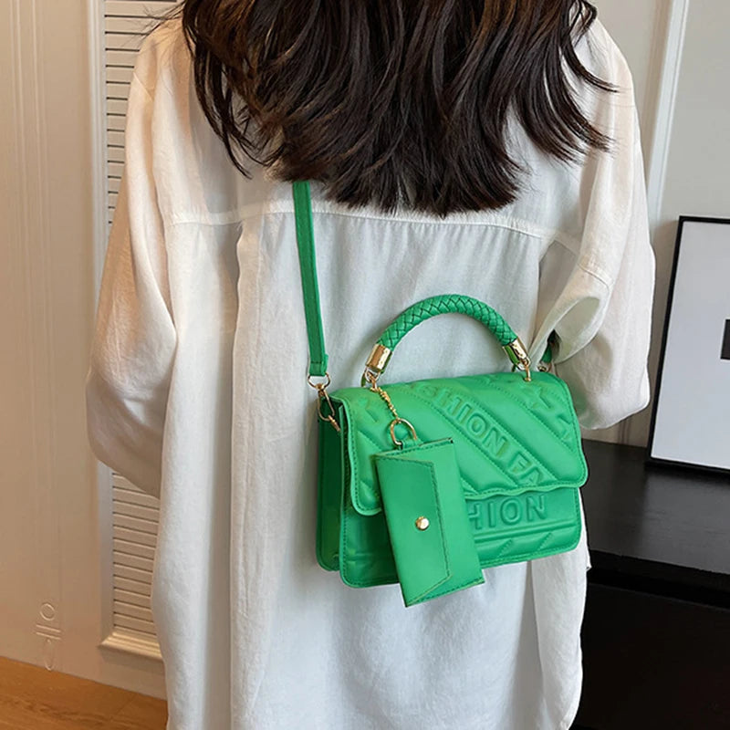 Brand Designer Small Crossbody Bags New Fashion Shoulder Bag Quilted PU Leather Ladies Square Handbags