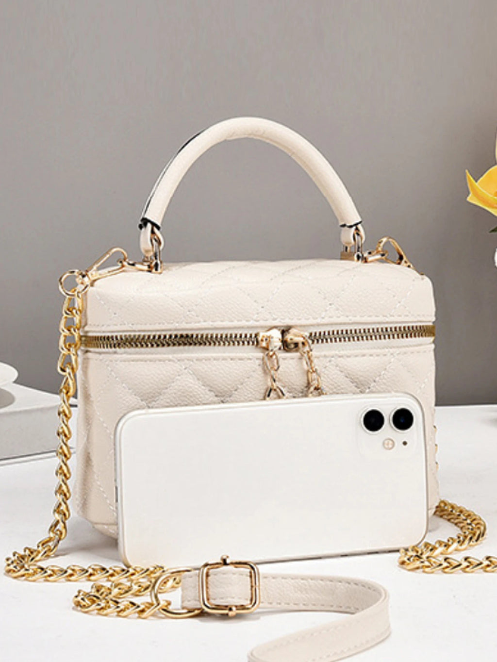 Box bag new small square box diamond grid hand-held shoulder bag chain bag mini crossbody bag