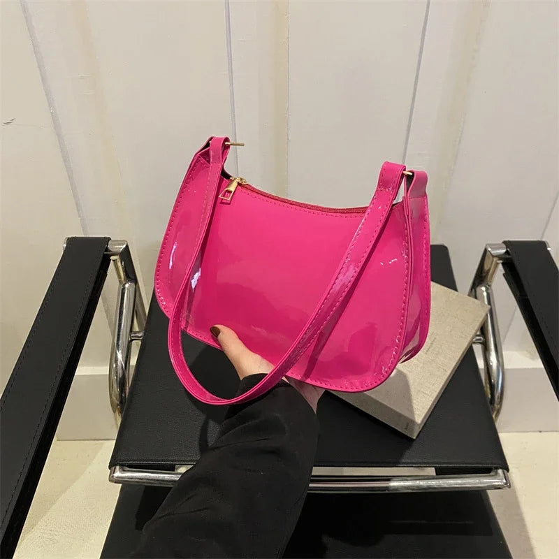 Retro Solid Color PU Leather Shoulder Bag Fashion Women's Handbags Casual Designer Hobos Underarm Bag, Suitable for Daily Use