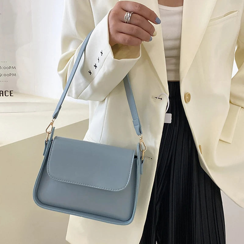 Trendy Fashion Flap Shoulder Bag For Women PU Leather Underarm Bags Designer Solid Color Armpit Handbag and Purse Girls Totes sa